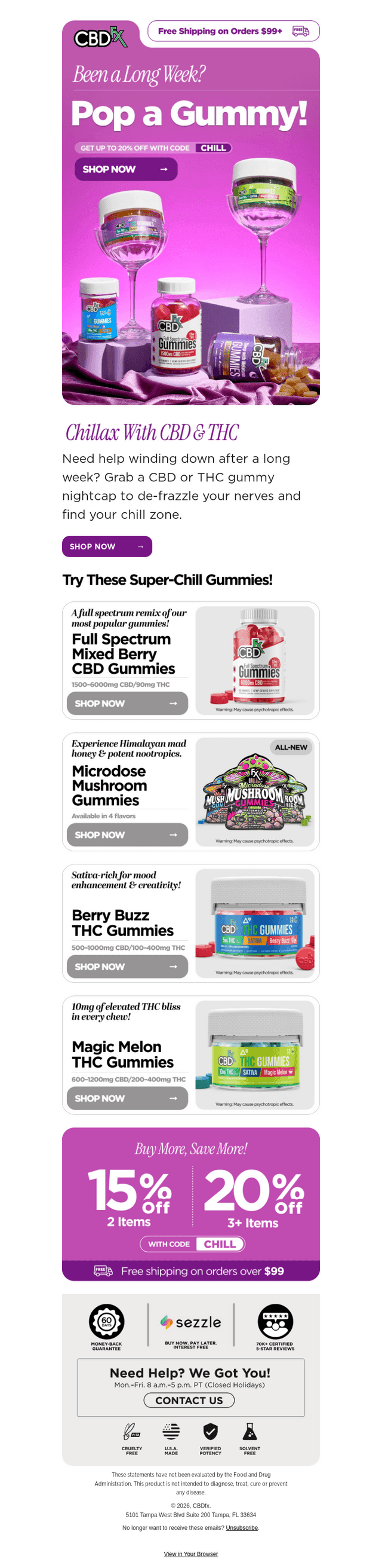 Take the edge off your evening with CBD & THC gummies