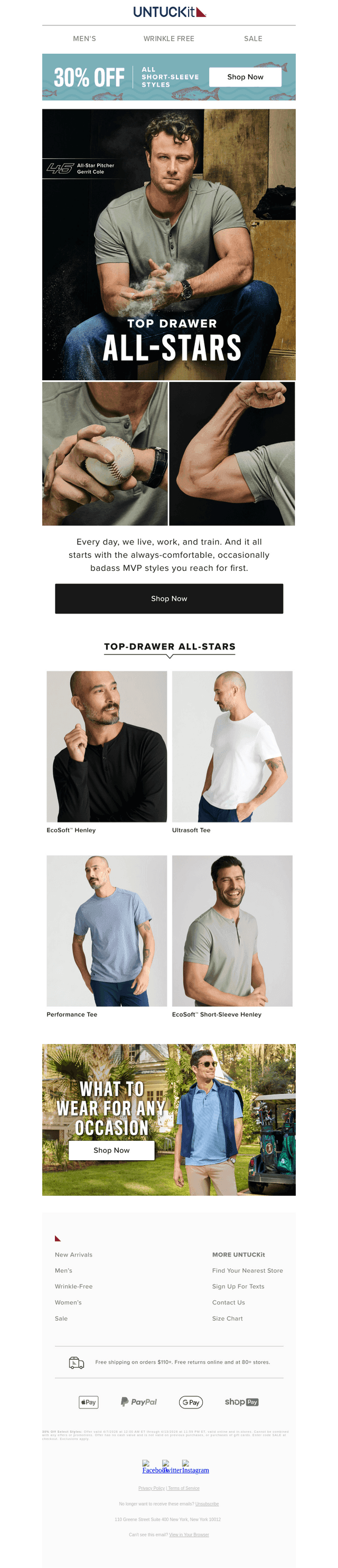 All-Star Shirts Now 30% Off