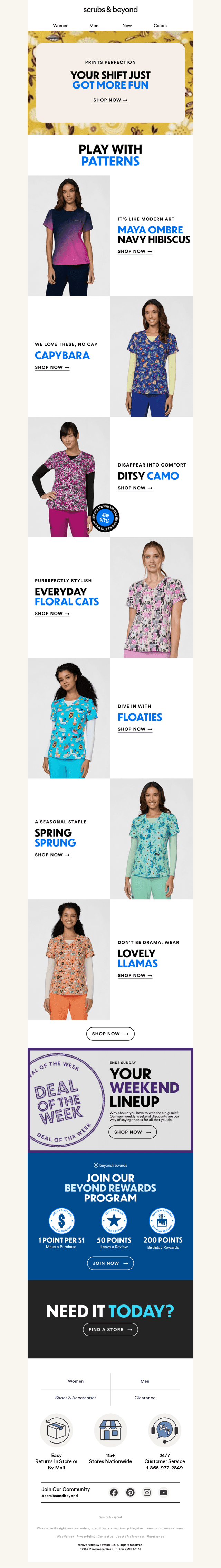 Scrub Prints That Pop