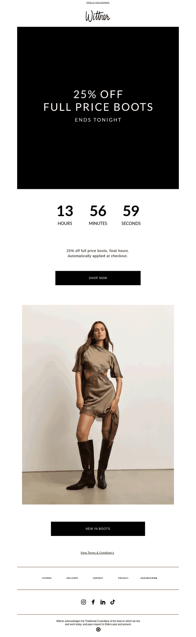 25% Off Boots — Ends Tonight