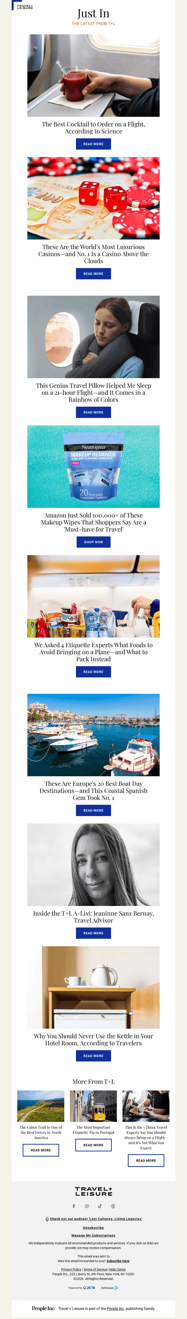 Travel + Leisure email from Sun, Apr 12, 2026