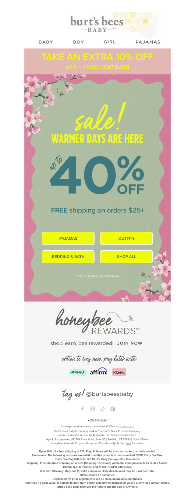 Burt's Bees Baby email from Sun, Apr 12, 2026