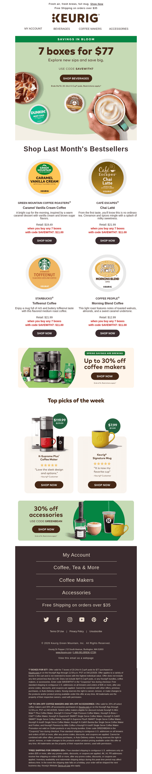 Keurig email from Sun, Apr 12, 2026