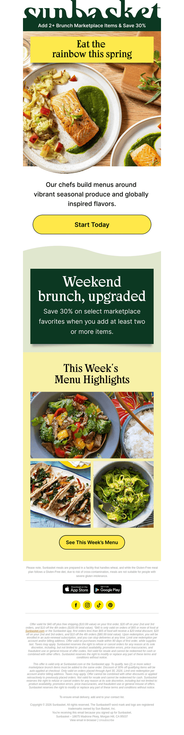 Sun Basket email from Sun, Apr 12, 2026