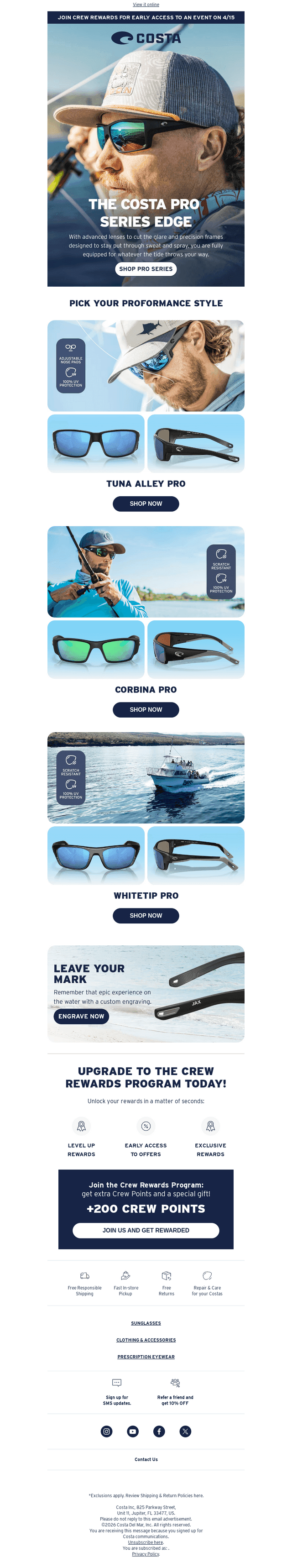 Get the Costa PRO Series edge