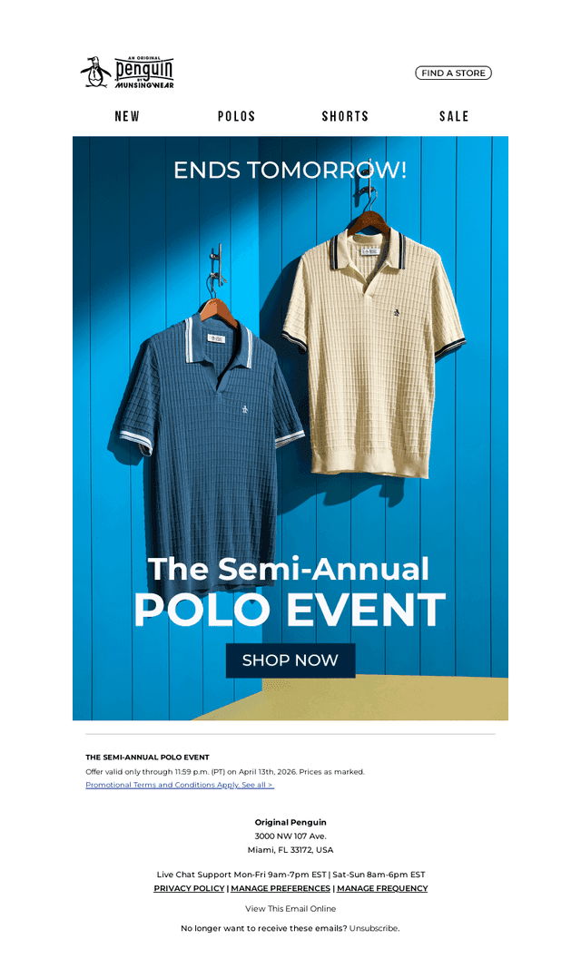 🐧 ENDS TOMORROW: The Polo Event
