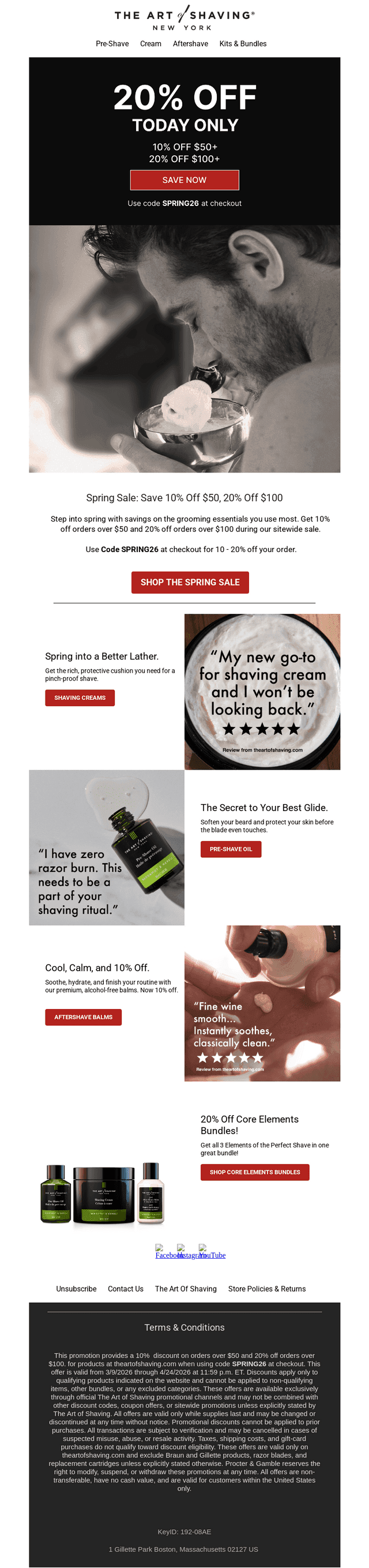 The Art of Shaving email from Sun, Apr 12, 2026
