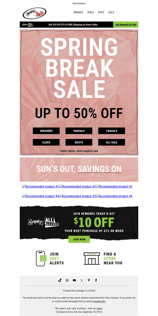 Journeys email from Sun, Apr 12, 2026