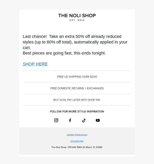 FINAL HOURS: EXTRA 50% OFF SALE 🔥