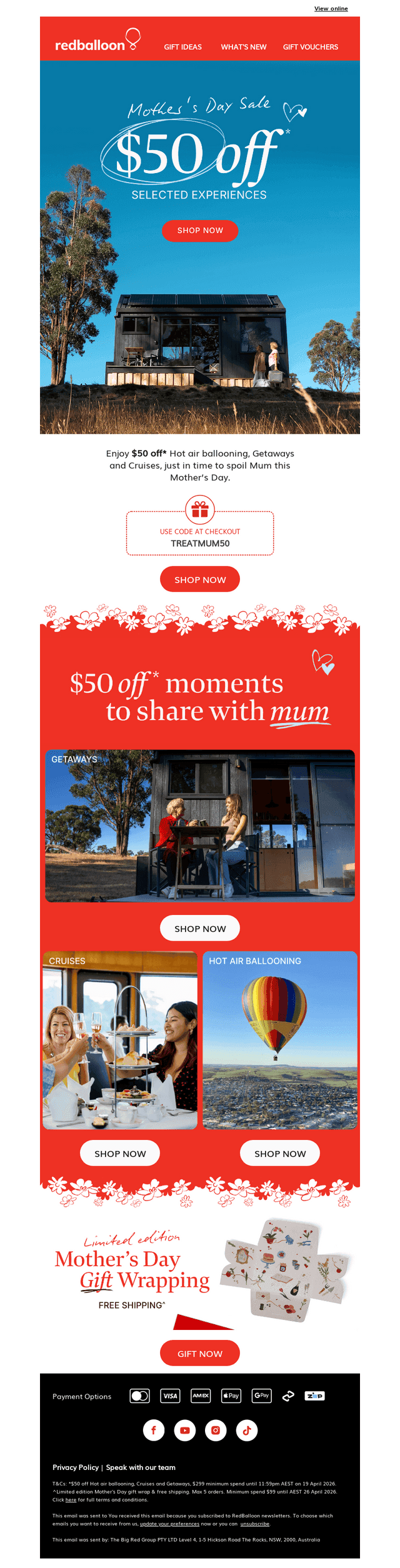$50 off experiences Mum will love 🩷