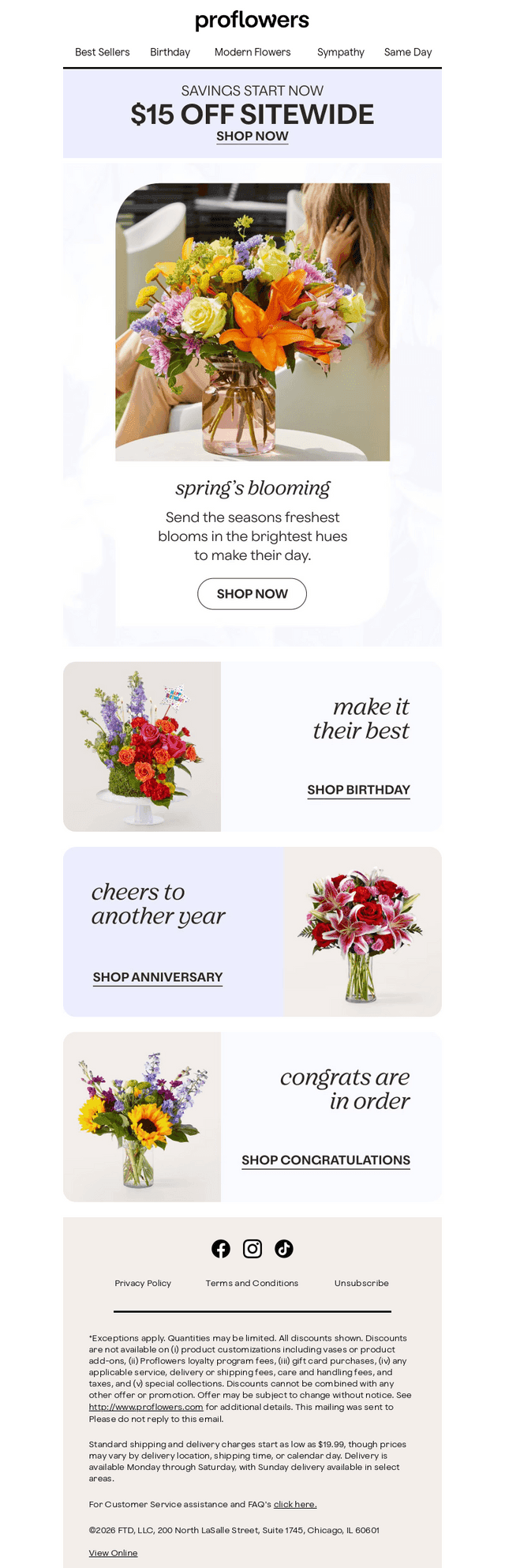ProFlowers email from Mon, Apr 13, 2026