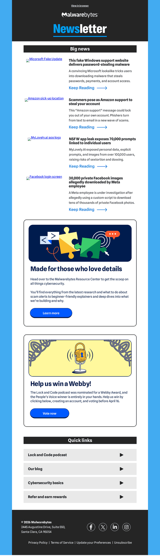 Malwarebytes email from Mon, Apr 13, 2026