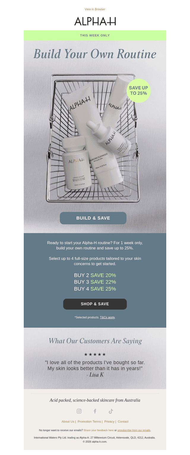 Build your routine. Save up to 25%