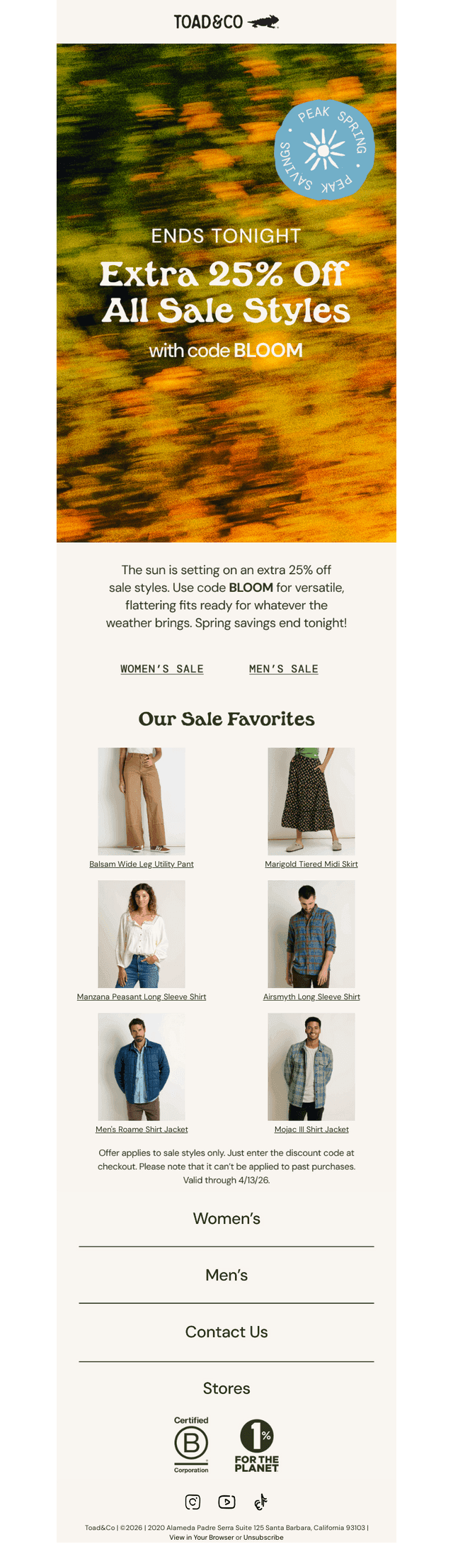 Last Call For Extra 25% Off Sale