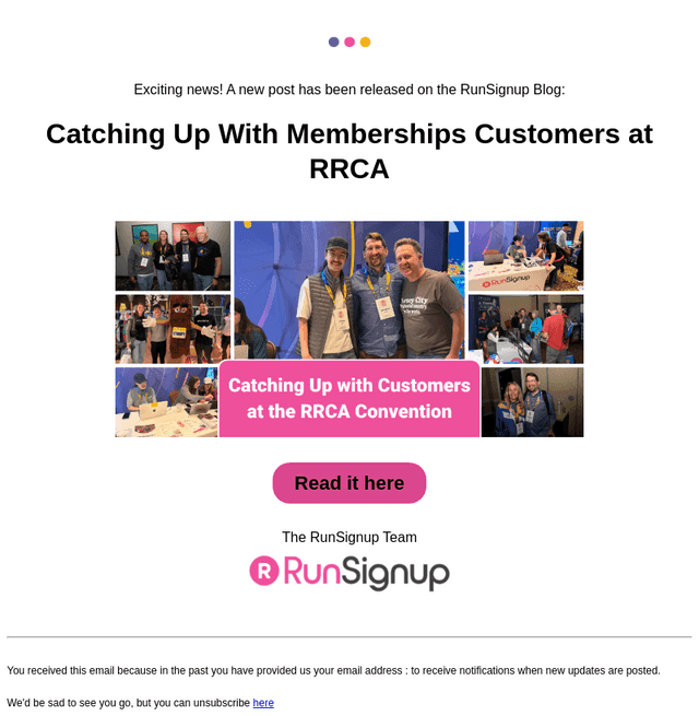 RunSignUp email from Tue, Apr 14, 2026
