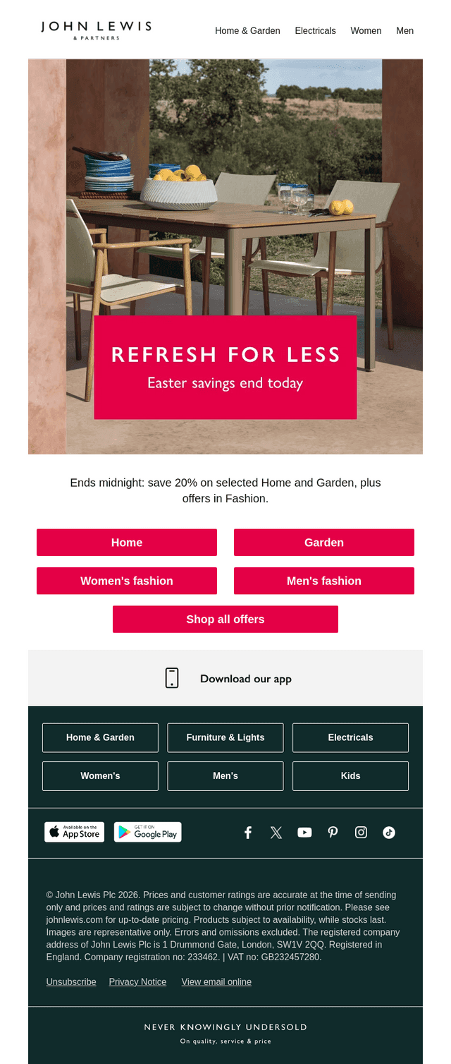 Refresh for less: savings end today