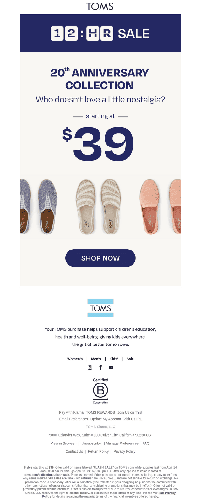 TOMS email from Tue, Apr 14, 2026