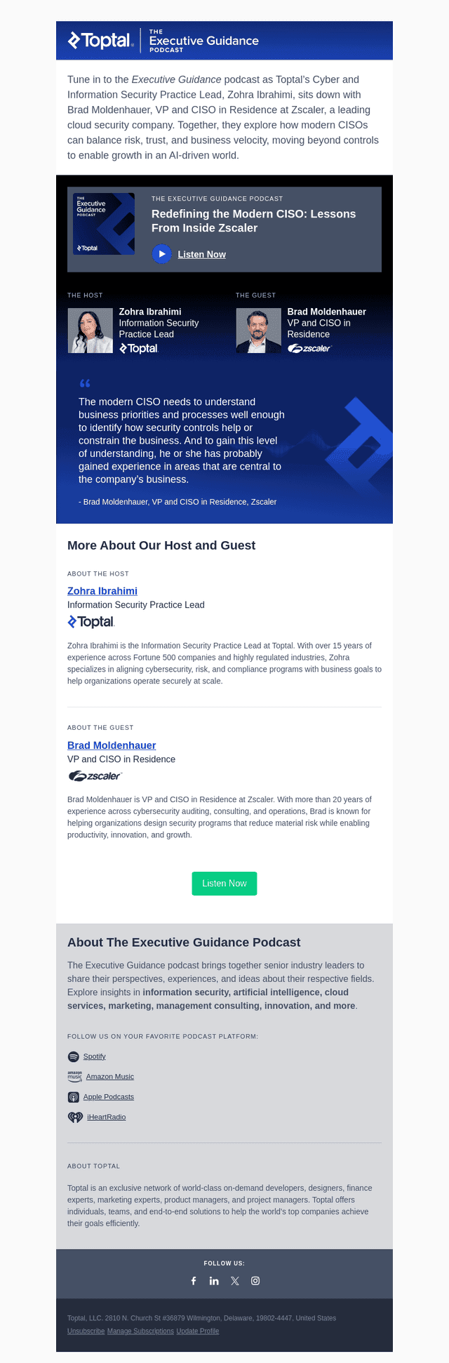 Toptal email from Tue, Apr 14, 2026