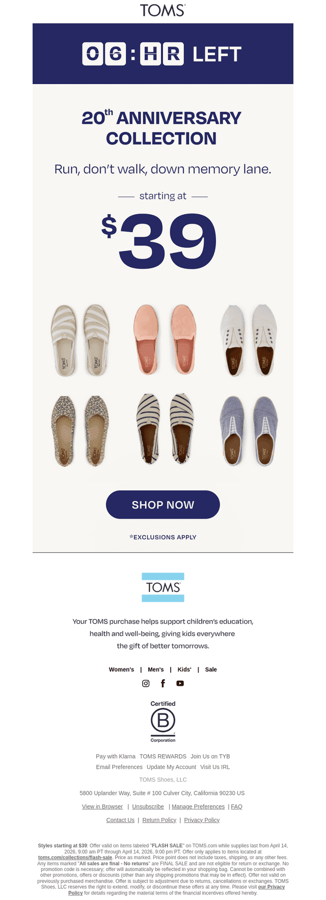 TOMS email from Tue, Apr 14, 2026