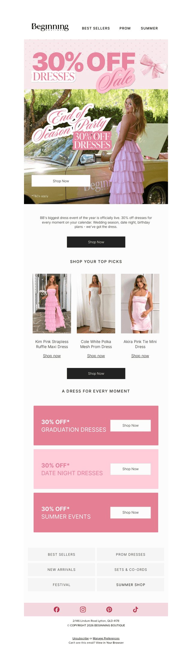 IT IS ON! 30% Off Dresses.