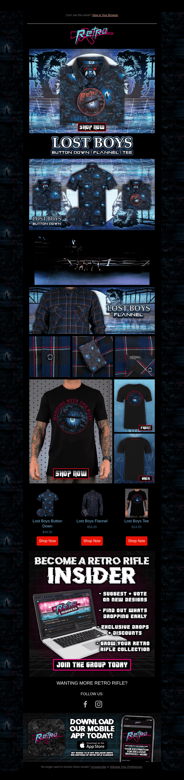 Lost Boys: Button Down, Flannel + Tee just dropped!
