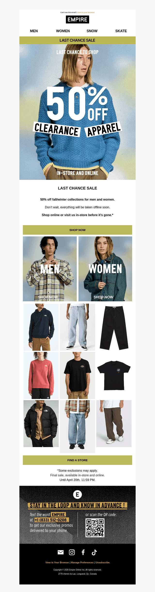 LAST CHANCE SALE