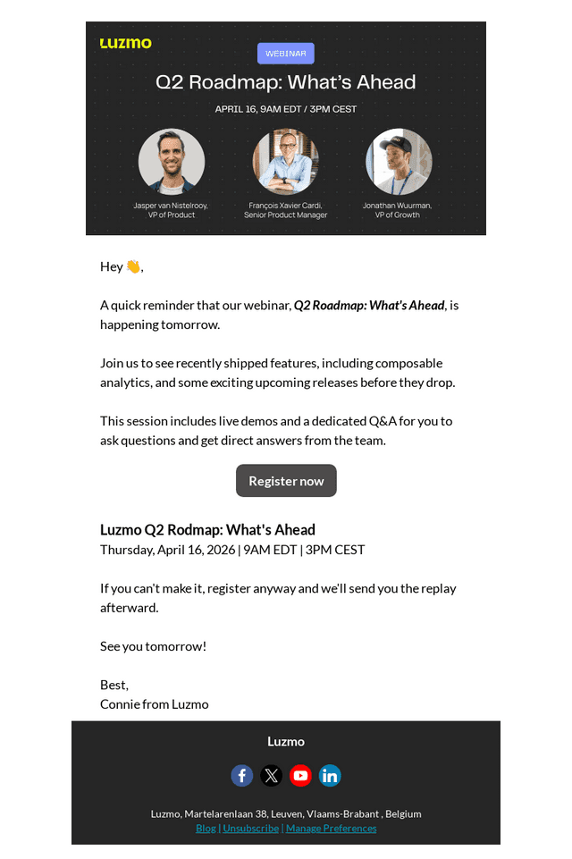 🚨 Happening tomorrow: Q2 roadmap webinar