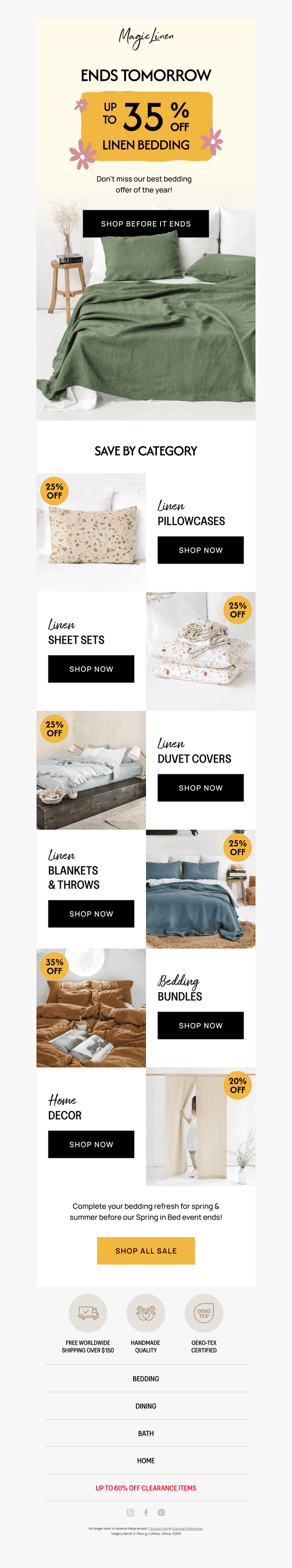 Ends Tomorrow: Up to 35% Off Bedding