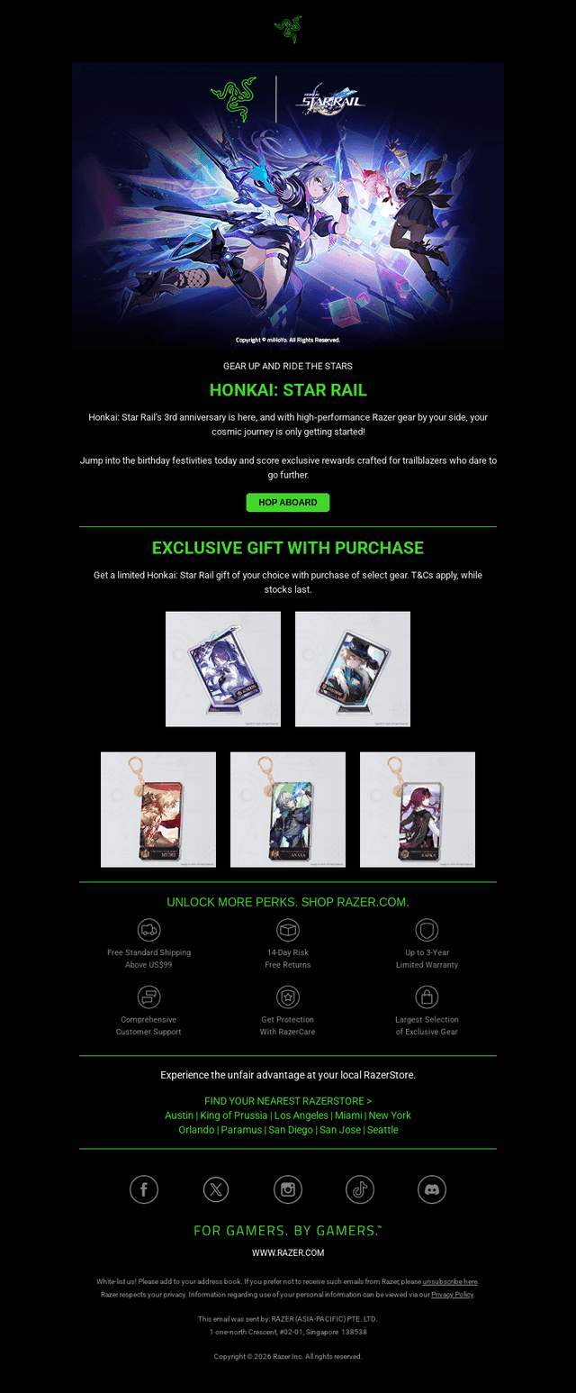 Razer email from Wed, Apr 15, 2026