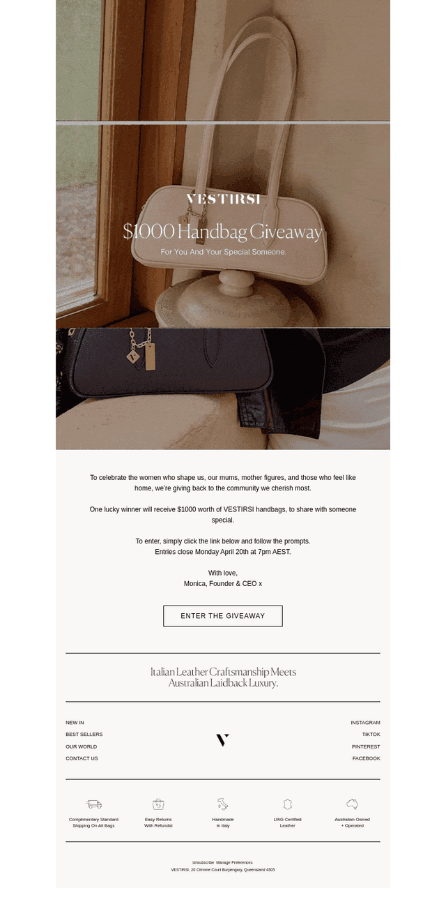 VESTIRSI email from Thu, Apr 16, 2026