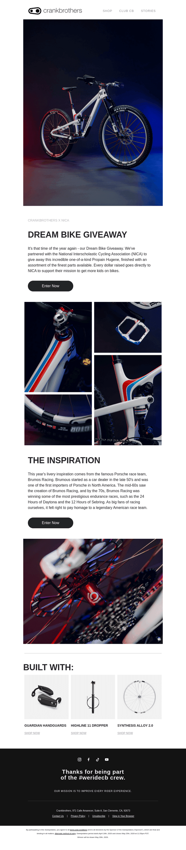 Crankbrothers email from Thu, Apr 16, 2026