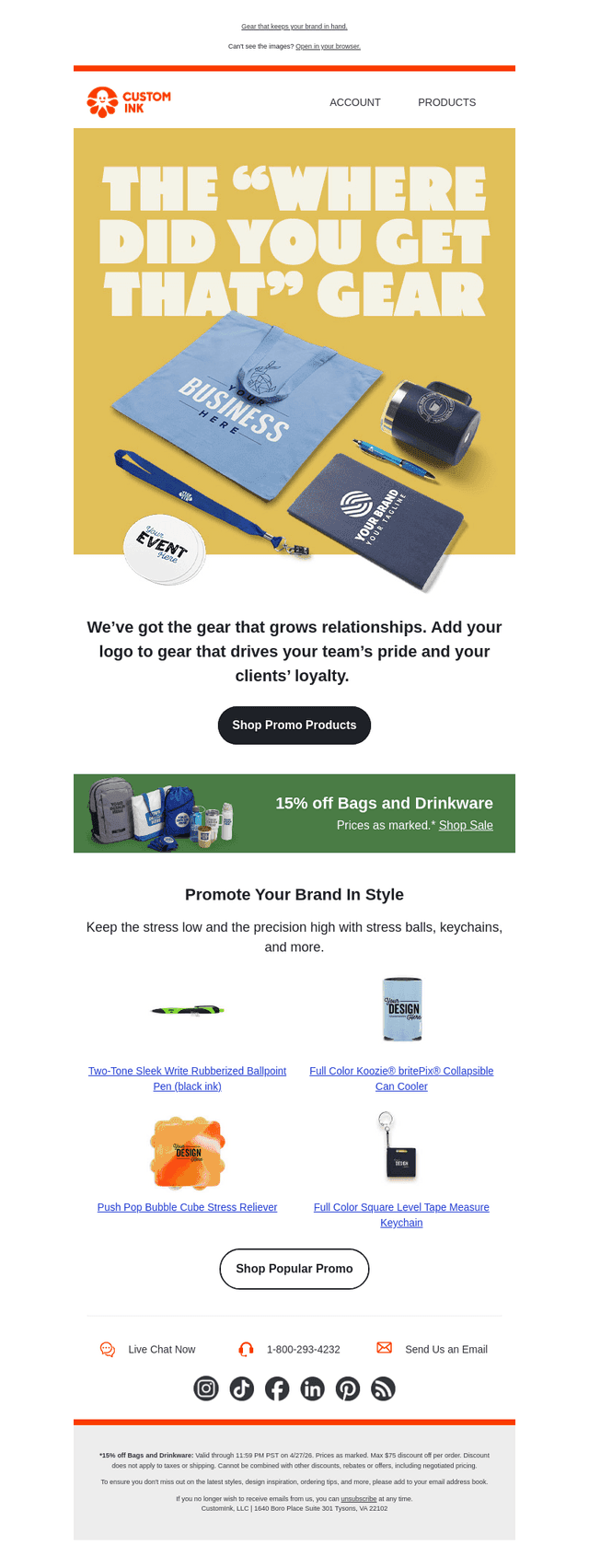 Custom Ink email from Thu, Apr 16, 2026