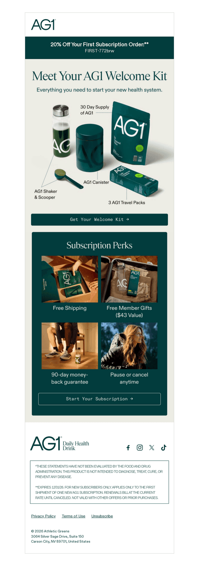 Athletic Greens email from Thu, Apr 16, 2026