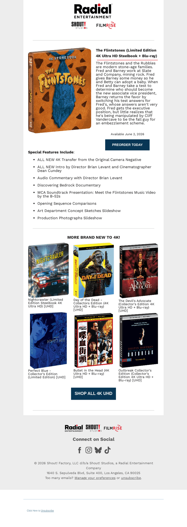 Shout! Factory email from Thu, Apr 16, 2026