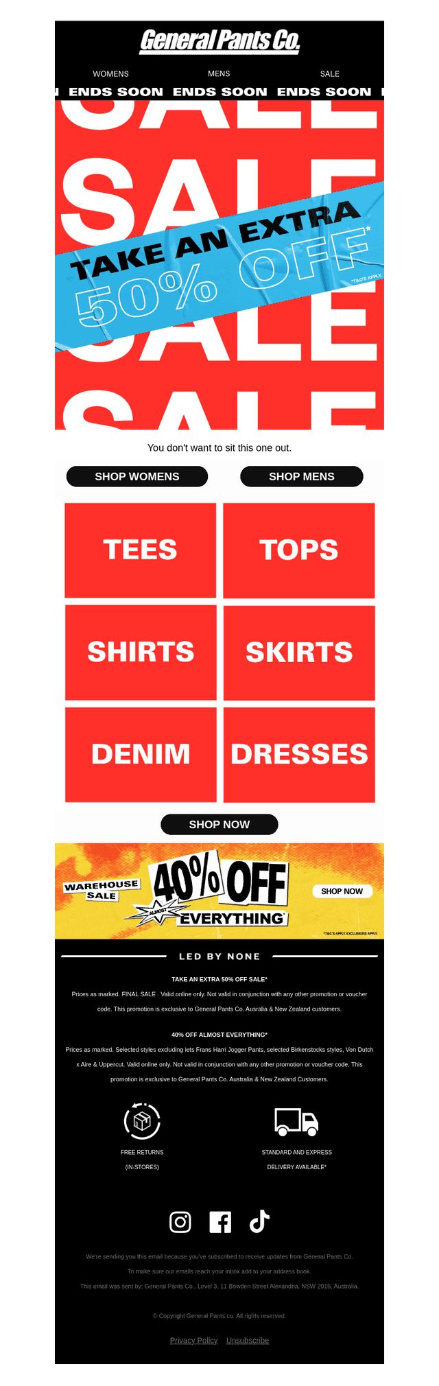 EXTRA 50% OFF SALE* ENDS SOON