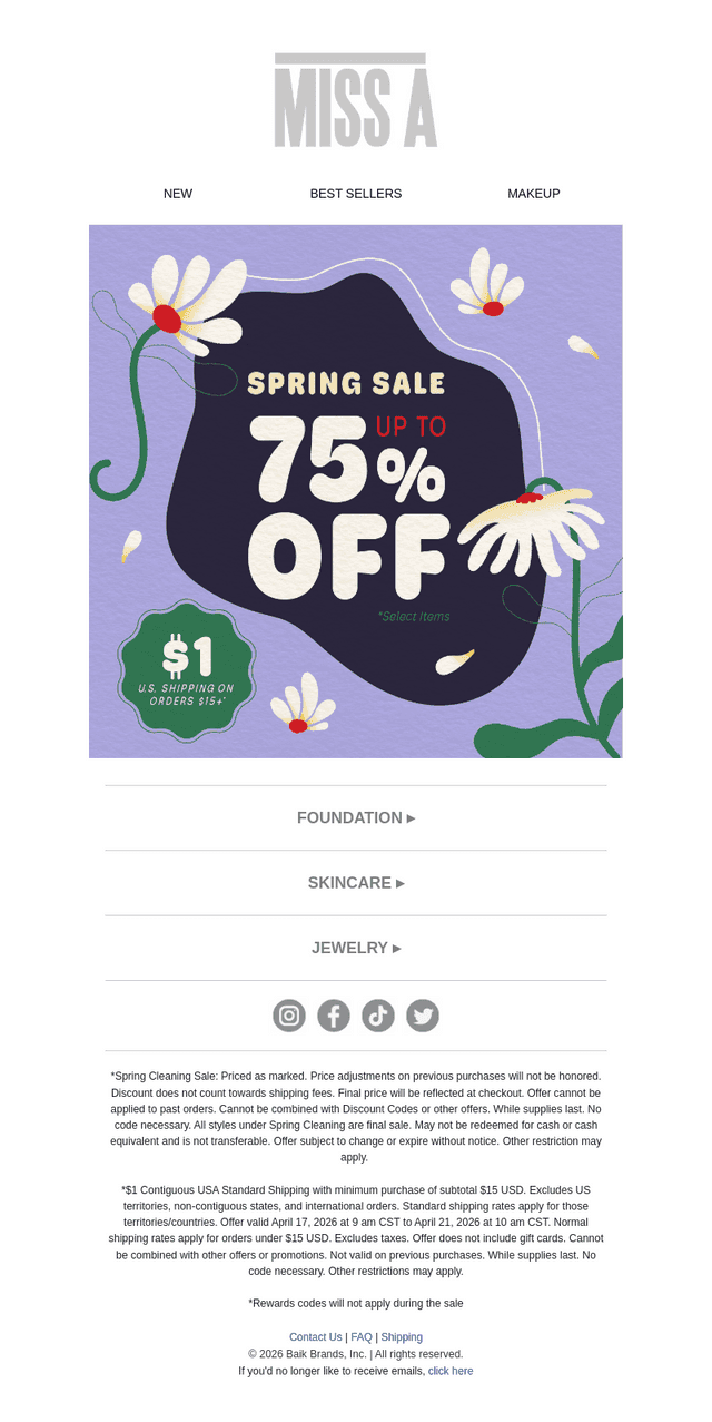 ACTION NEEDED: 75% off customer faves