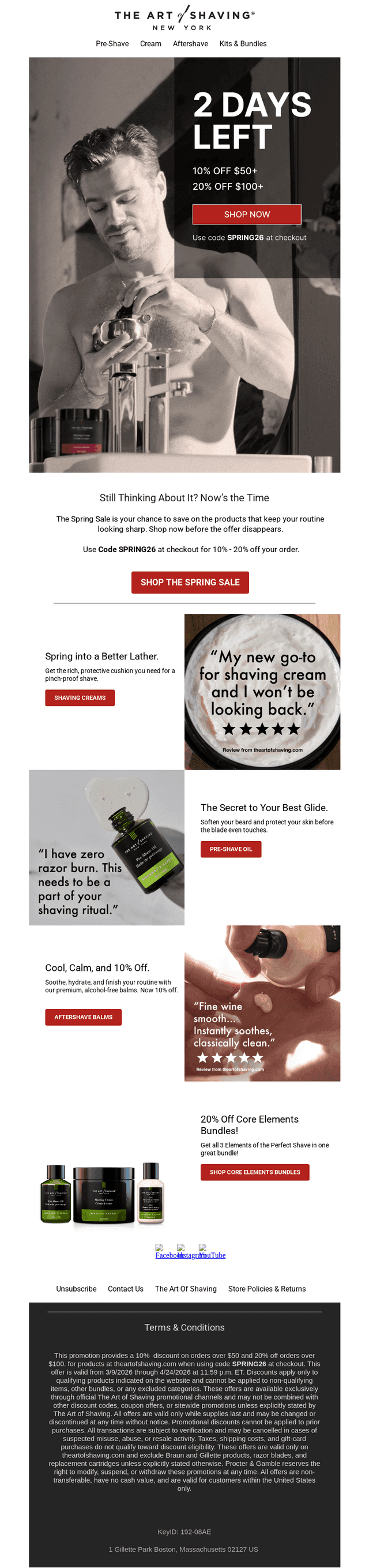 The Art of Shaving email from Fri, Apr 17, 2026