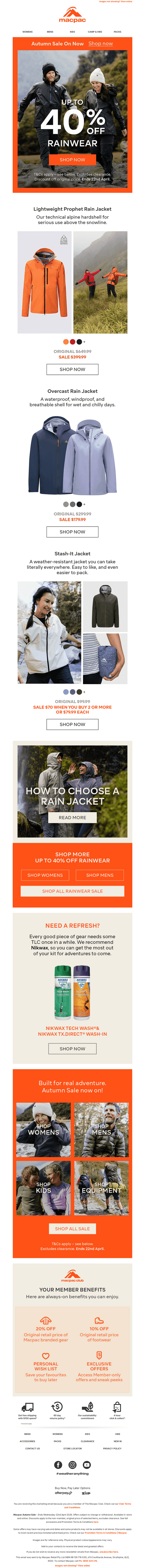 Rainwear, Now Up To 40% Off