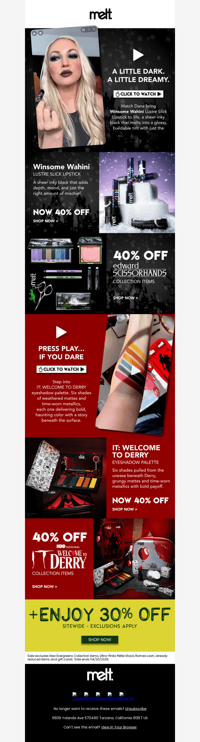Melt Cosmetics email from Fri, Apr 17, 2026