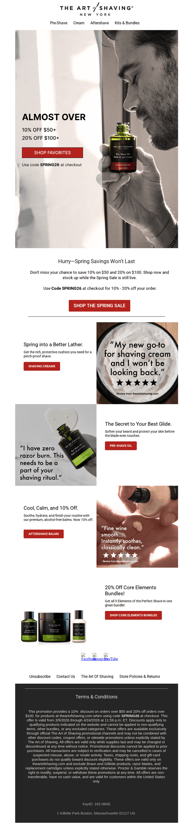 The Art of Shaving email from Sat, Apr 18, 2026