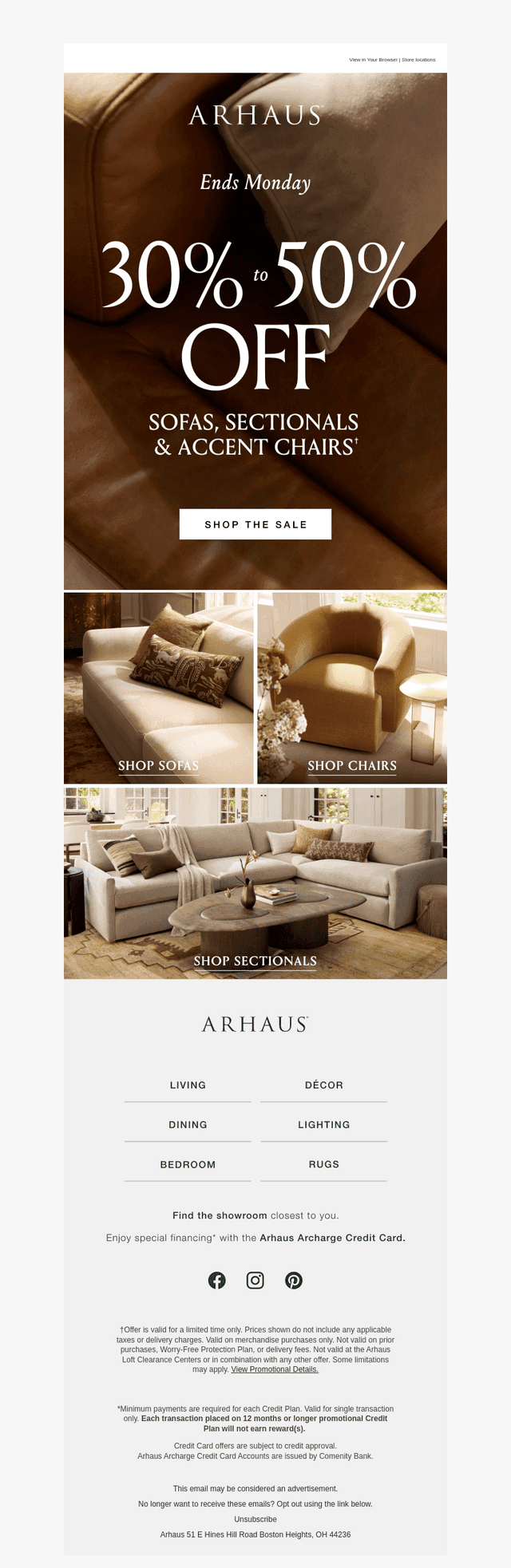 Our Seating Sale Ends Monday