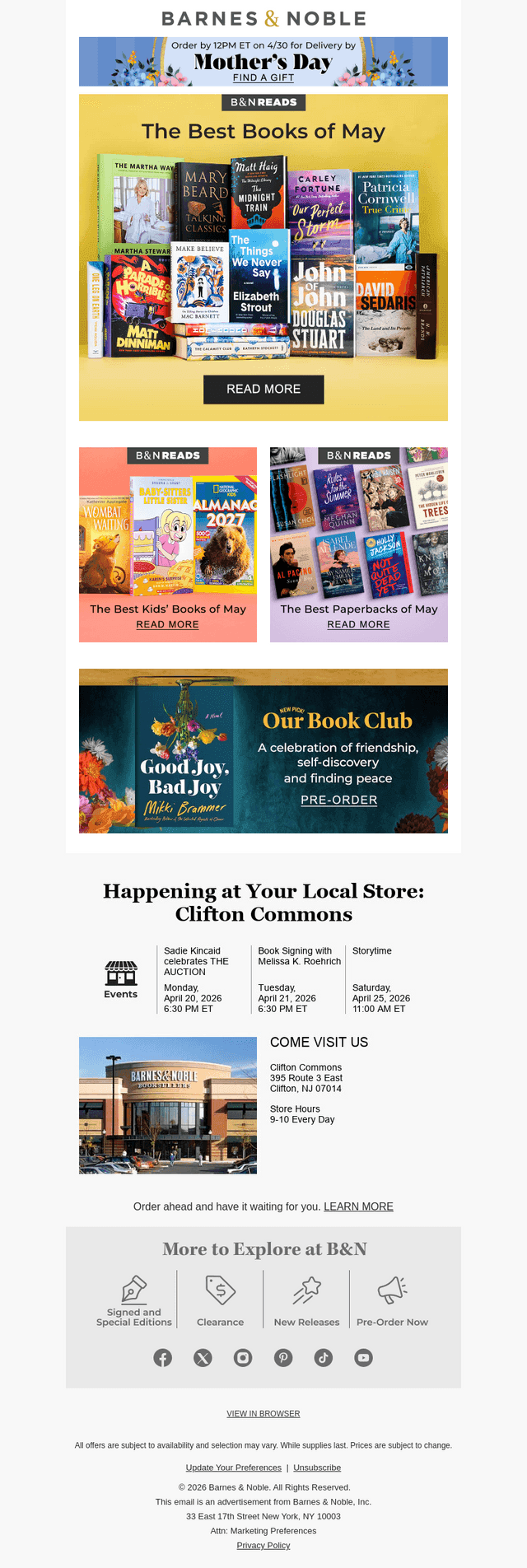 Barnes & Noble email from Sun, Apr 19, 2026
