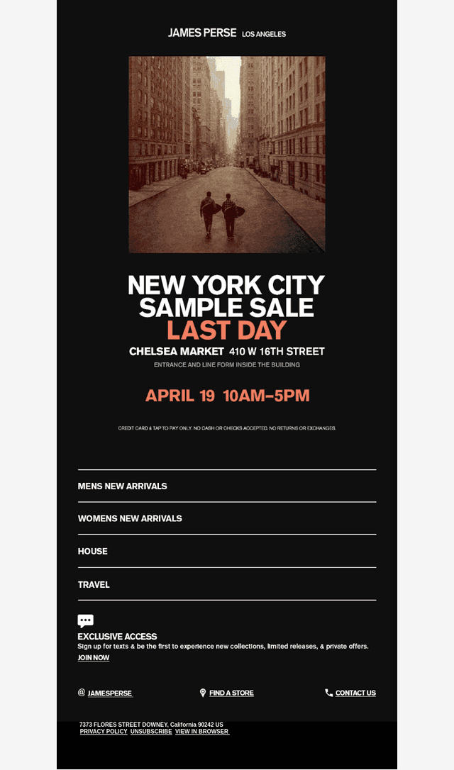 Final Hours for the NYC Sample Sale