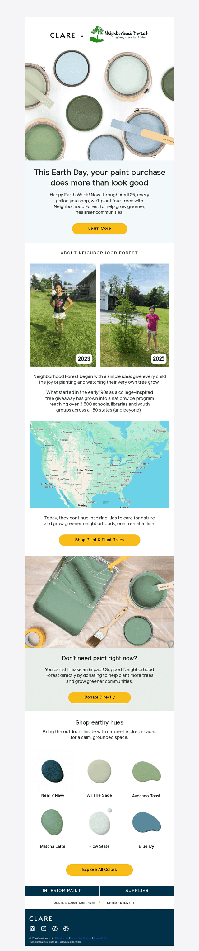 Your paint purchase plants four trees 🌱