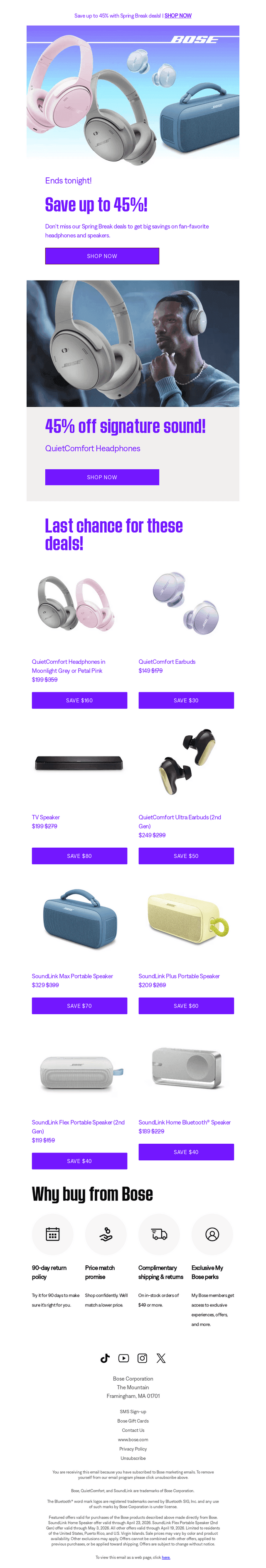 Bose email from Sun, Apr 19, 2026