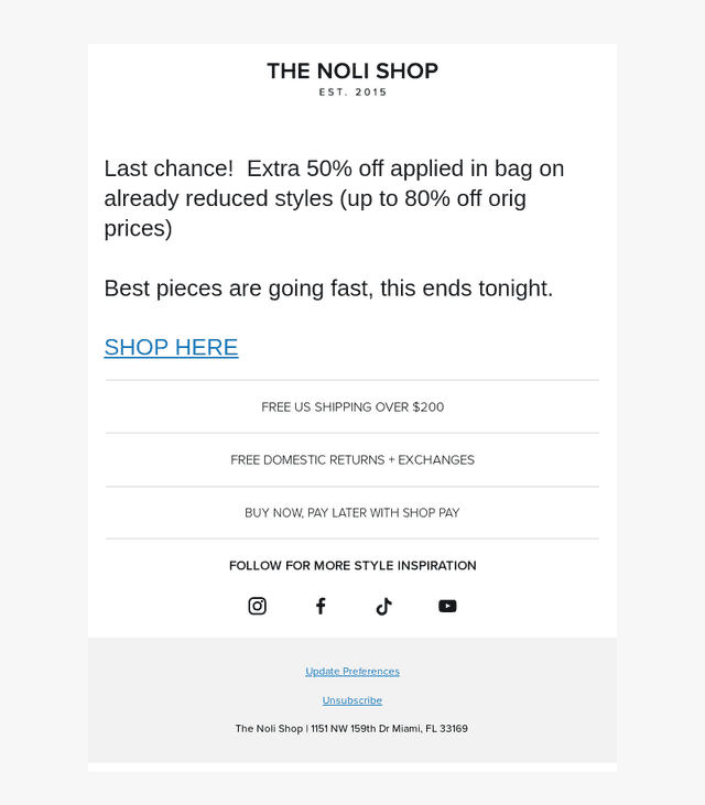 UP TO 80% OFF I FINAL DAY