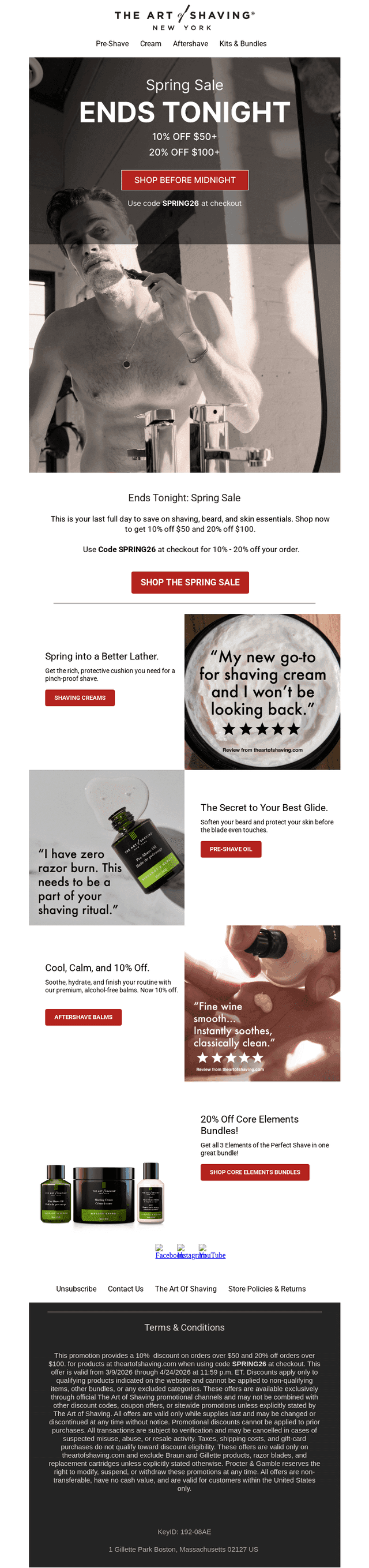 The Art of Shaving email from Sun, Apr 19, 2026