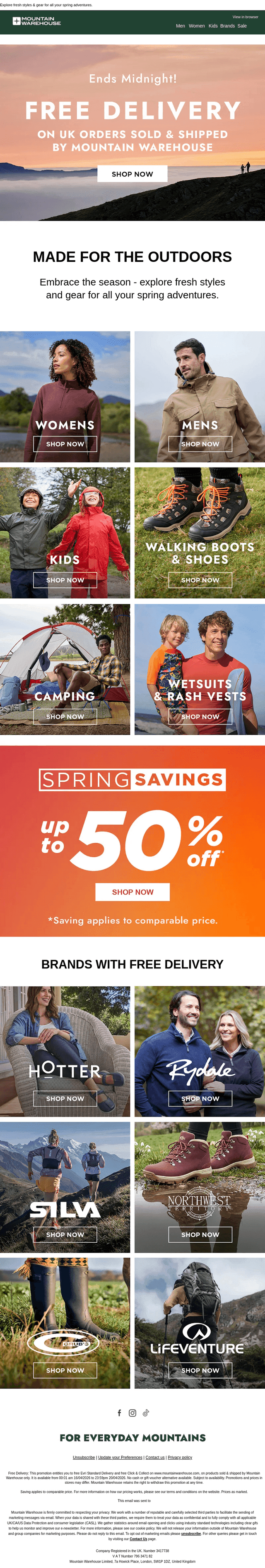 Last Day for Free Delivery
