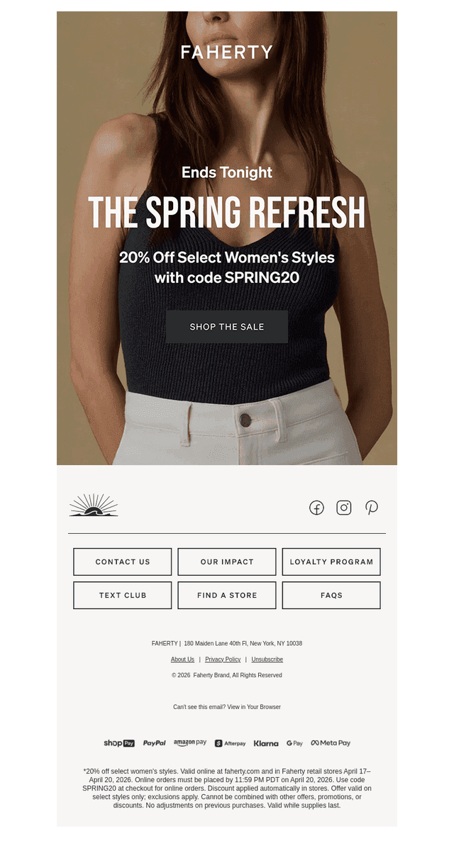 Time's Almost Up: 20% Off Ends Tonight