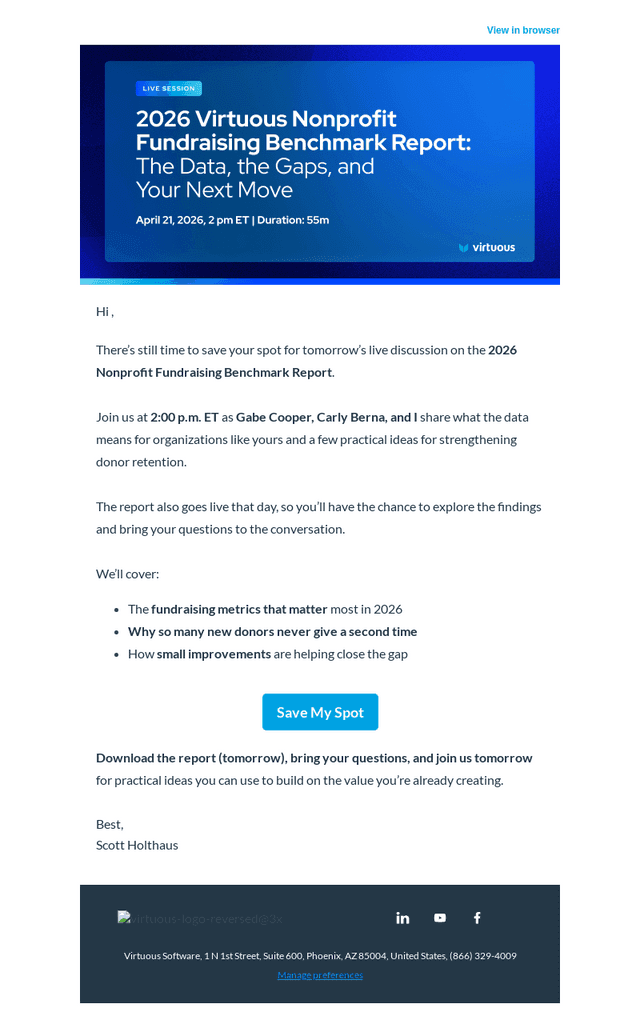 Virtuous Software email from Mon, Apr 20, 2026